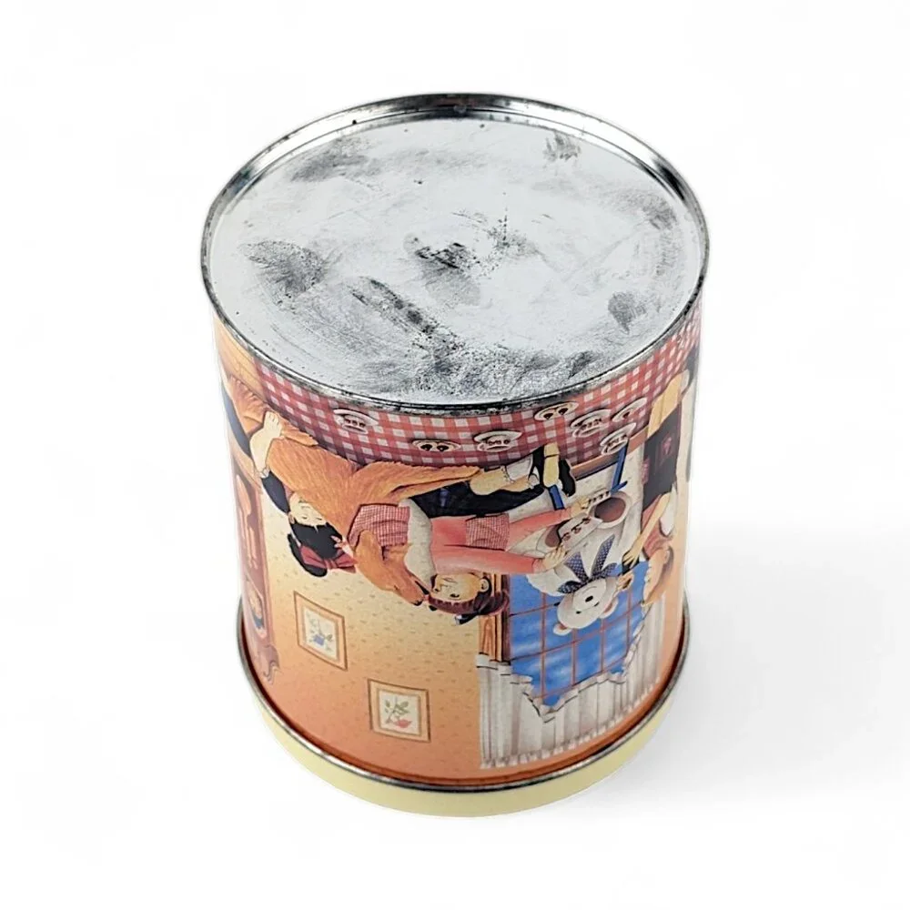 Vintage Tin Hershey’s Cocoa Metal Storage Container Children Winter Holiday